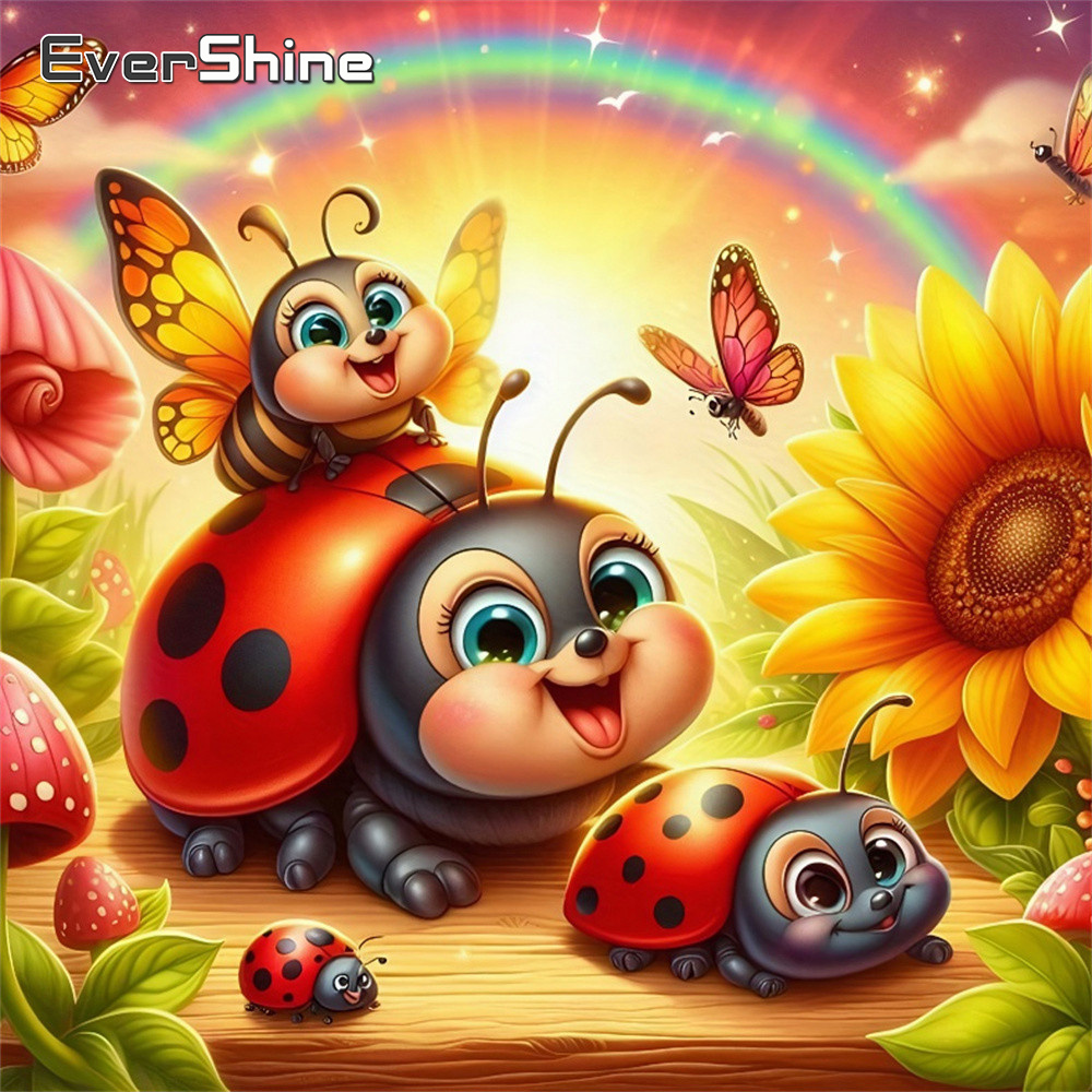Embroidery Lady Bug - 에버샤인 다이아몬드 모자이크 무당벌레 동물 풀