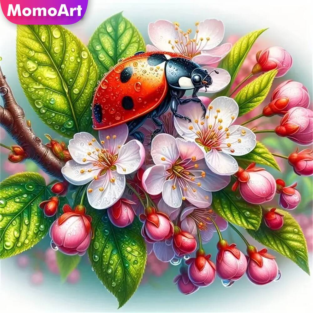 Embroidery Lady Bug - Momoart 곰 다이아몬드 모자이크 동물 전체