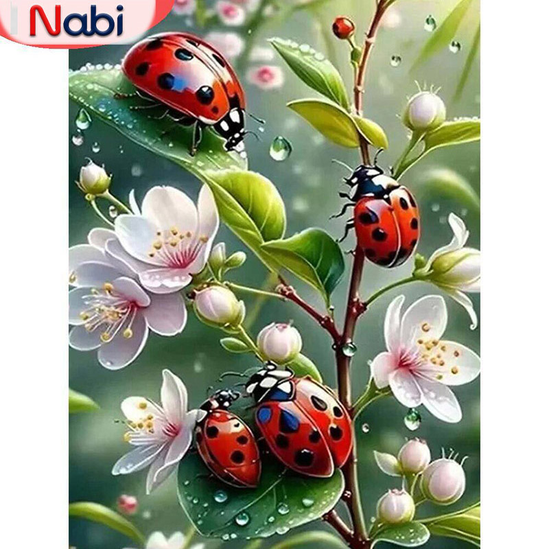 Embroidery Lady Bug - 나비 5D 다이아몬드 페인팅 무당벌레 모자이크