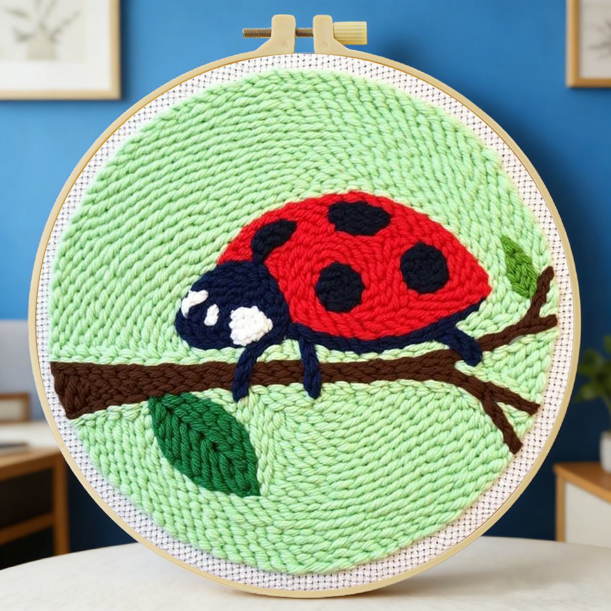 Embroidery Lady Bug - 20X20CM/7.87인치 곤충 - 7점 무당벌레 펀치