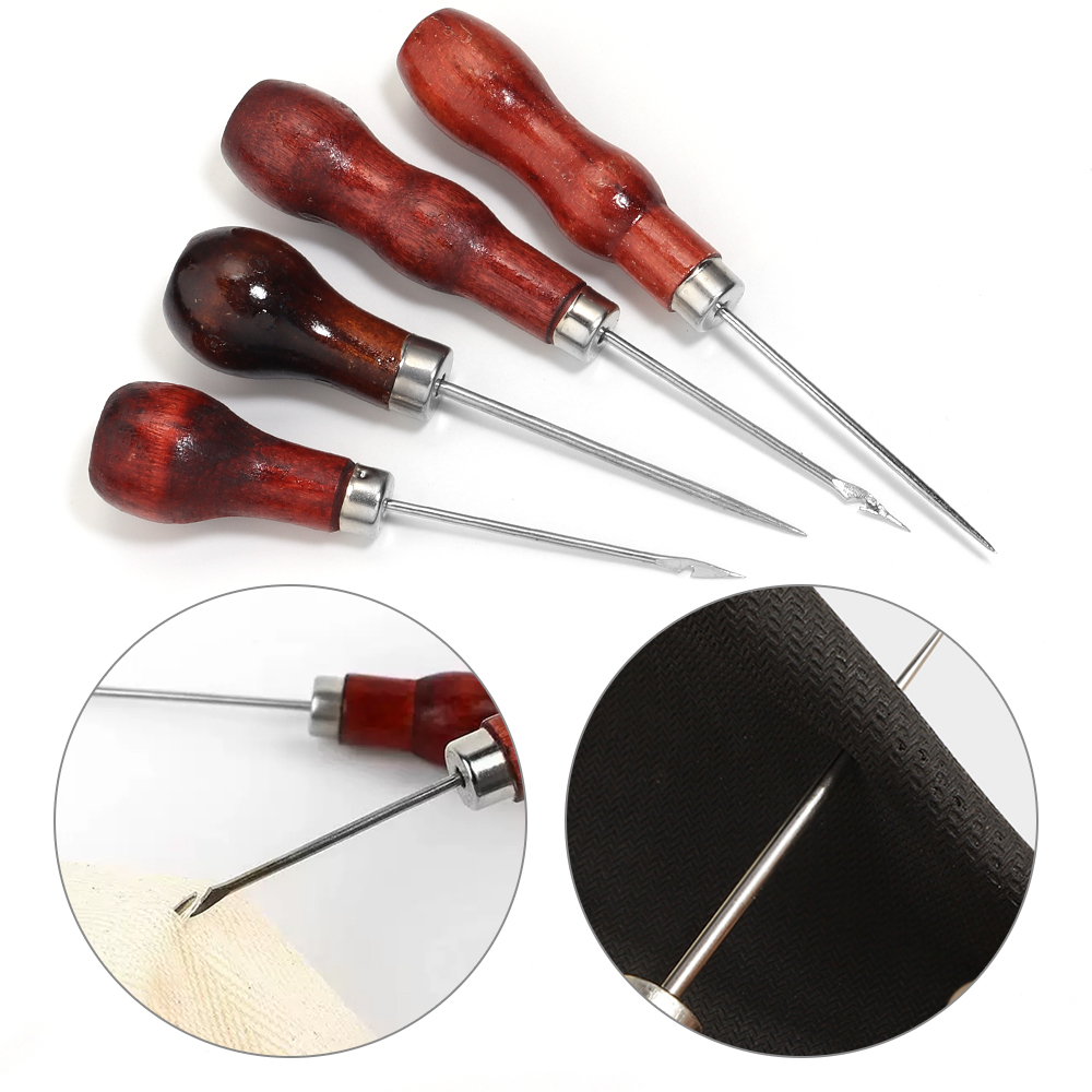Punch Needle Handle - 나무 손잡이 두건 DIY 가죽 텐트