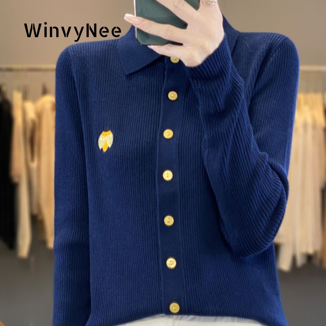 Embroidery Lady Bug - WinvyNee 여성 의류 봄 폴로 넥
