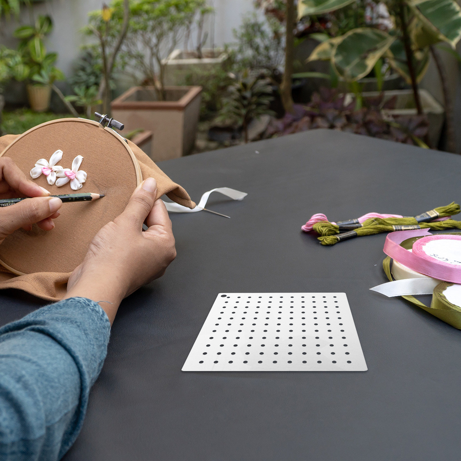 Embroidery Quilting - 4개 아크릴 퀼팅 템플릿 세트, 기계