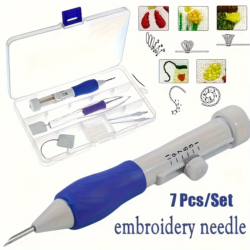 Punch Needle Handle - 7피스 자수 펀치 니들 바느질 도구
