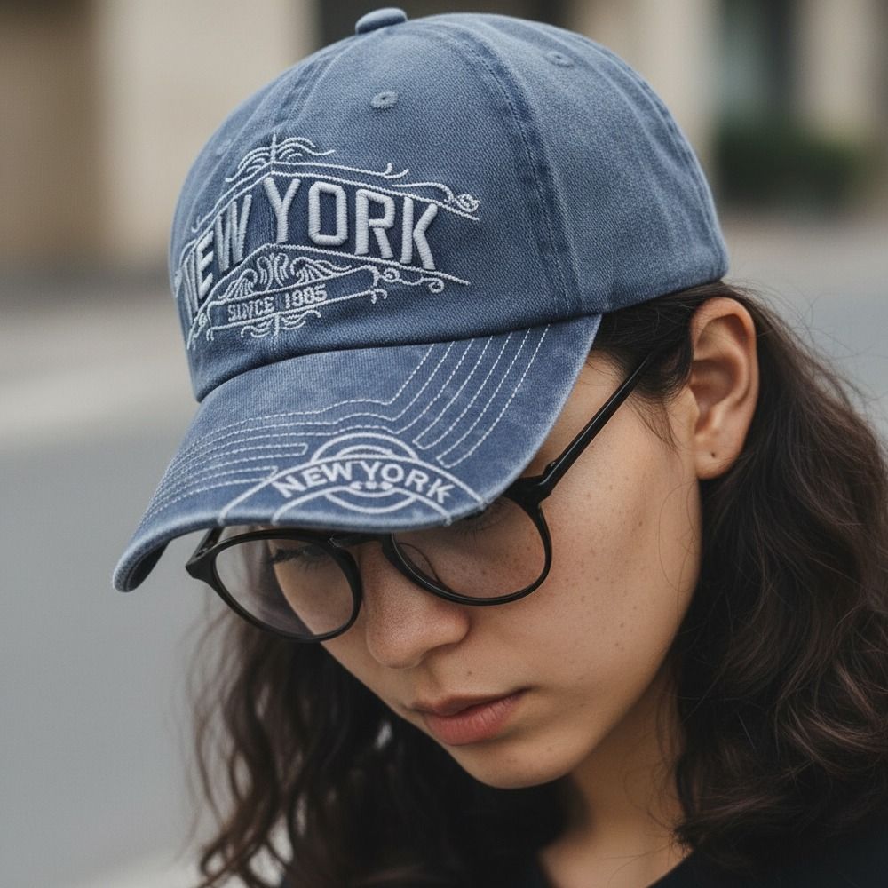 레트로 뉴욕 레터 자수 야구 모자, 조절 가능한 힙합  - Embroidery York 리뷰 및 가격