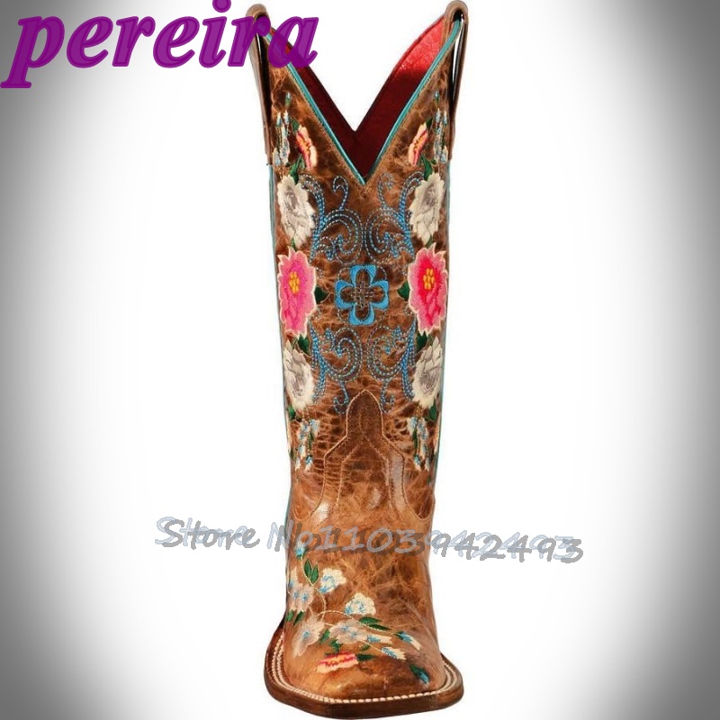 자수 꽃 부츠 로즈 가든 Botas Mid-Calf 브 - Embroidery Garden 리뷰 및 가격