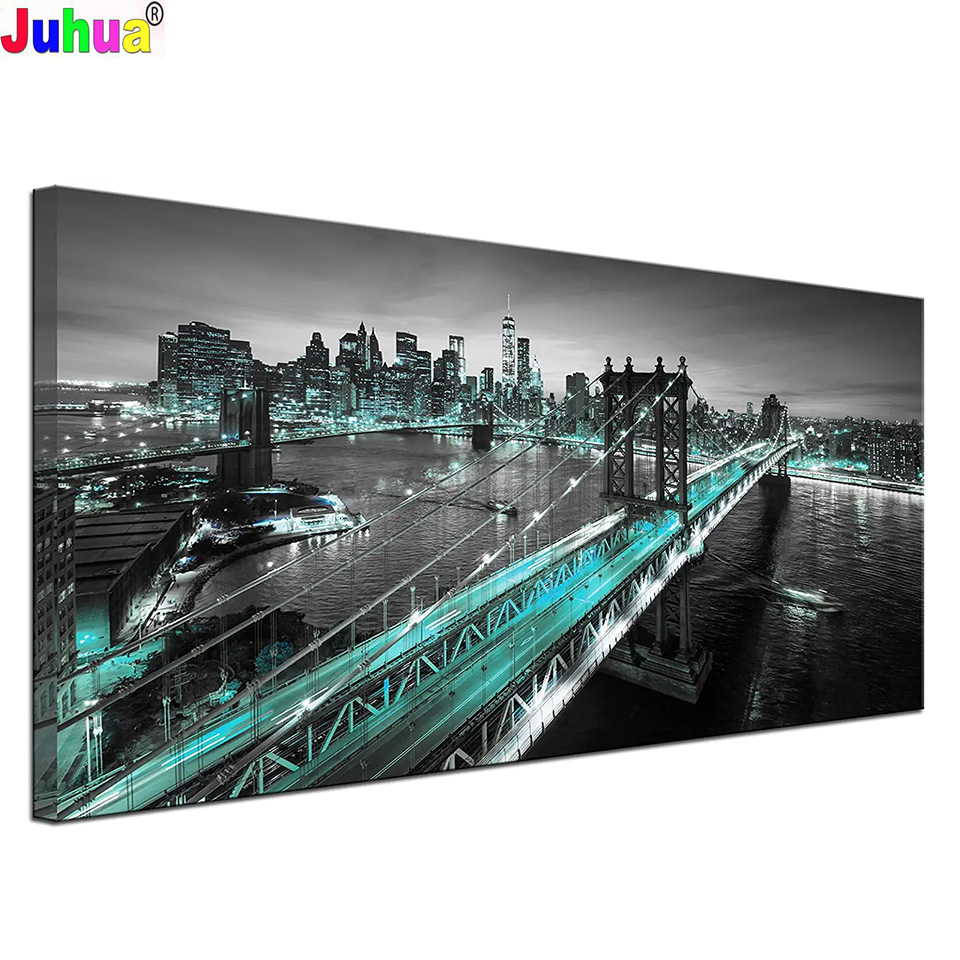 유명한 현대 도시 스카이 라인 밤 DIY 다이아몬드 페 - Embroidery York 리뷰 및 가격
