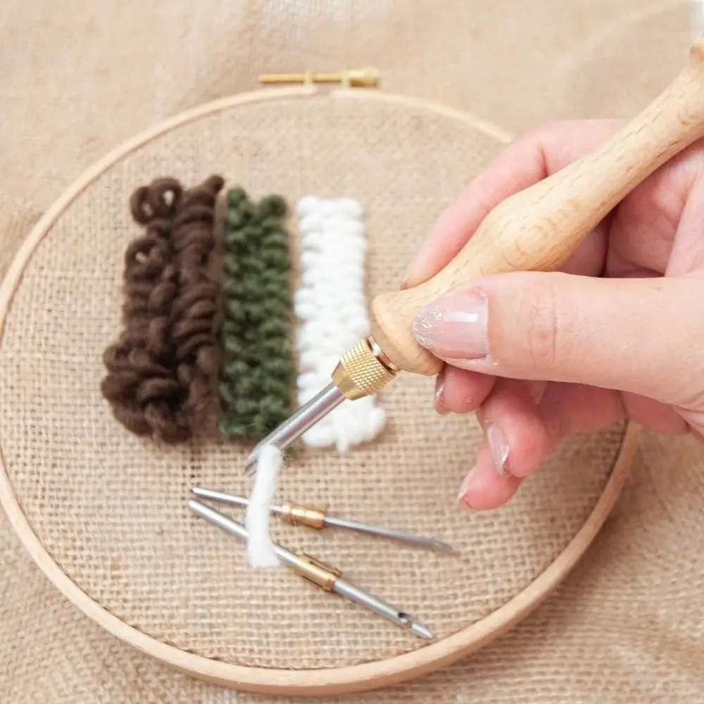 2.5mm/3.5mm/5mm 펀치 니들 세트 나무 손잡 - Punch Needle Handle 리뷰 및 가격