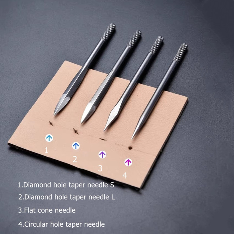 나무 손잡이가 있는 4-in-1 가죽 펀치 세트 - 구 - Punch Needle Handle 리뷰 및 가격