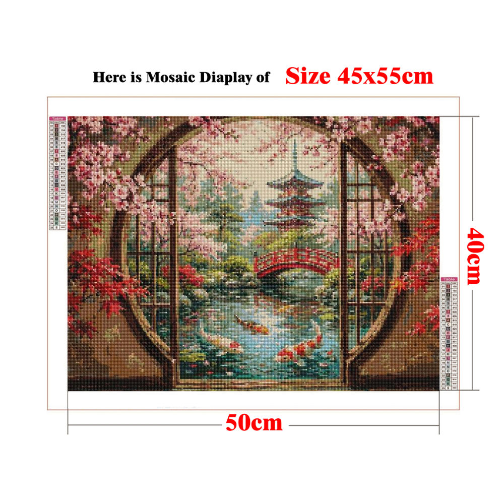 DIY 풀드릴 다이아몬드 라인스톤 페인팅 벚꽃 정원 문 - Embroidery Garden 리뷰 및 가격