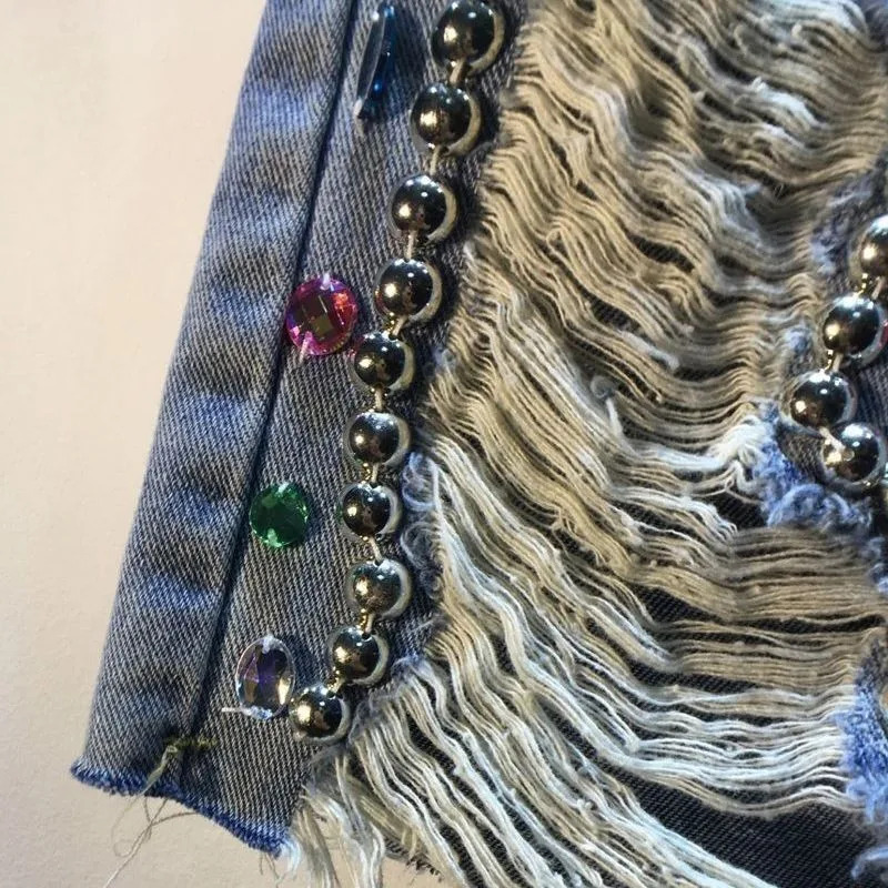 2025 여름 반바지 하이웨이스트 청바지 홀 반바지 여 - Embroidery Jeans Sakura 리뷰 및 가격