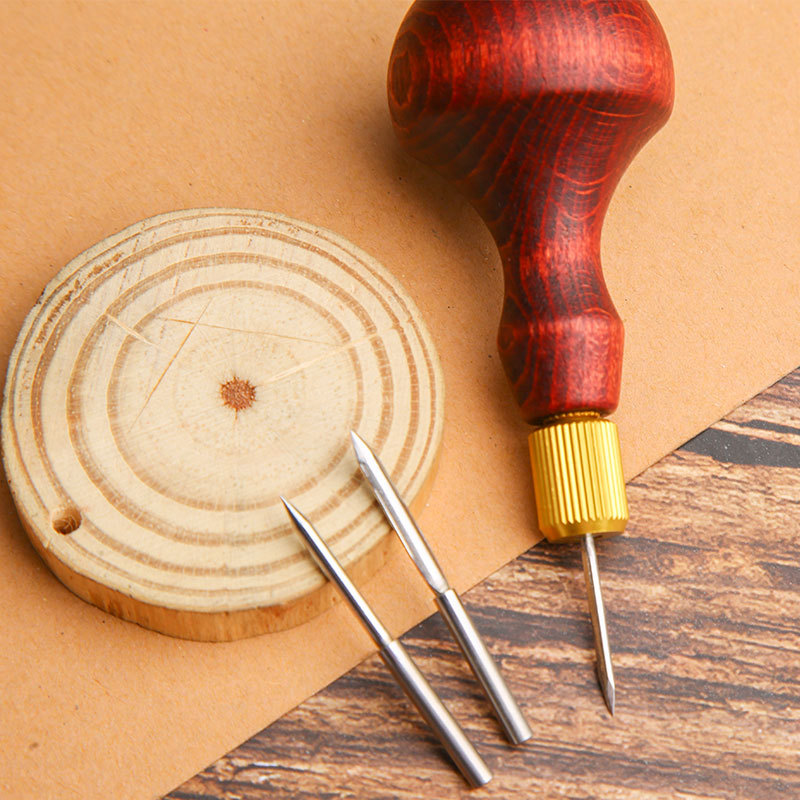 DIY 가죽 펀치 송곳 나무 손잡이 교체 가능한 바늘  - Punch Needle Handle 리뷰 및 가격