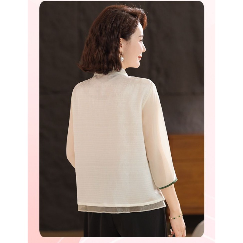 중년 여성을 위한 녹색 대나무 자수가 있는 크림 화이트 - Embroidery Cream 리뷰 및 가격