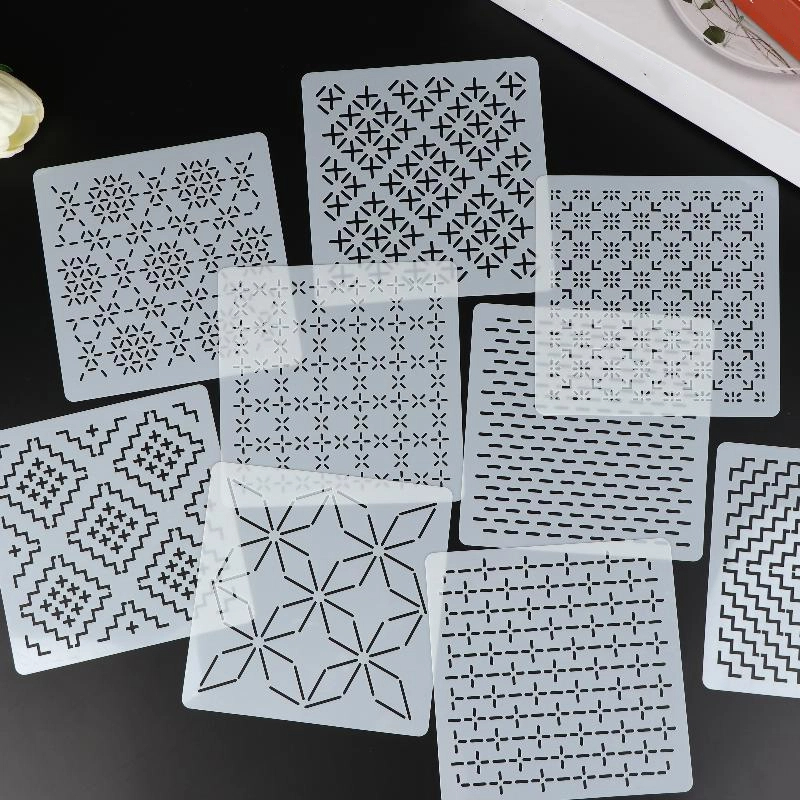 9pcs/32pcs 사시코 자수 템플릿 재사용 가능한  - Embroidery Quilting 리뷰 및 가격