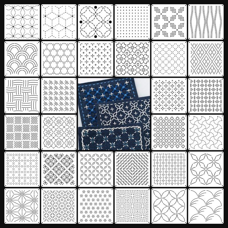 9pcs/32pcs 사시코 자수 템플릿 재사용 가능한  - Embroidery Quilting 리뷰 및 가격