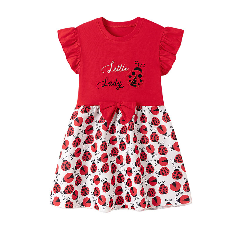 반팔 여아 드레스 2-7세 무당벌레 자수 여름 공주 민 - Embroidery Lady Bug 리뷰 및 가격