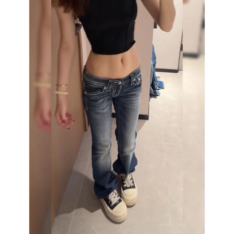 여성 Y2K 고딕 자수 핫 다이아몬드 데님 팬츠 하라주 - Embroidery Jeans Sakura 리뷰 및 가격