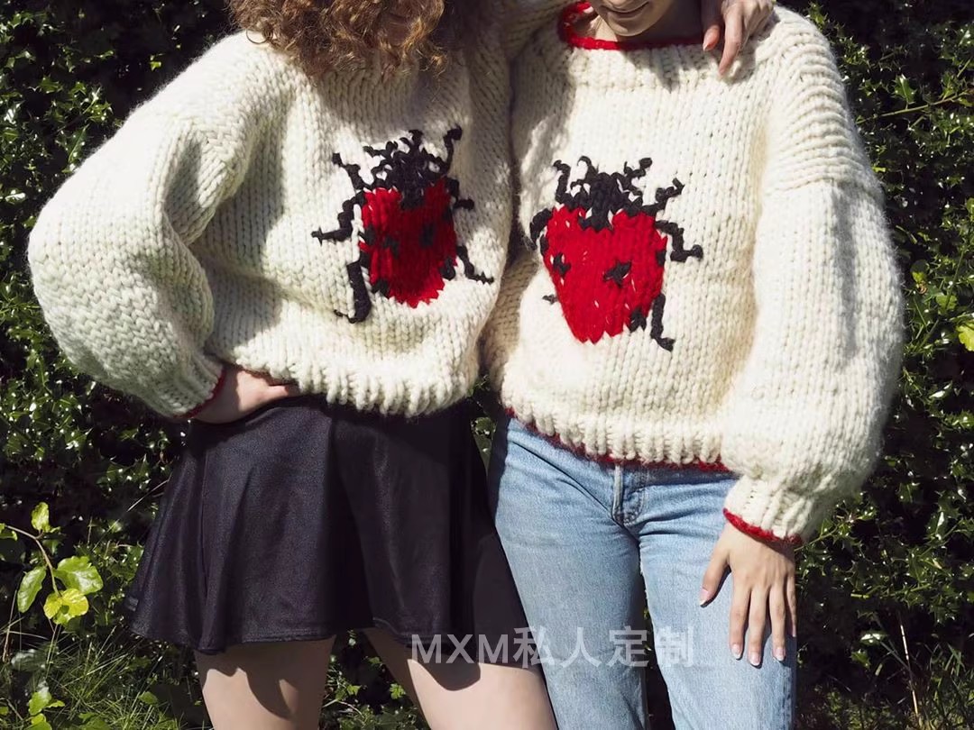 세븐 스타 무당벌레 패턴 순수 양모 손으로 짠 거친 양 - Embroidery Lady Bug 리뷰 및 가격