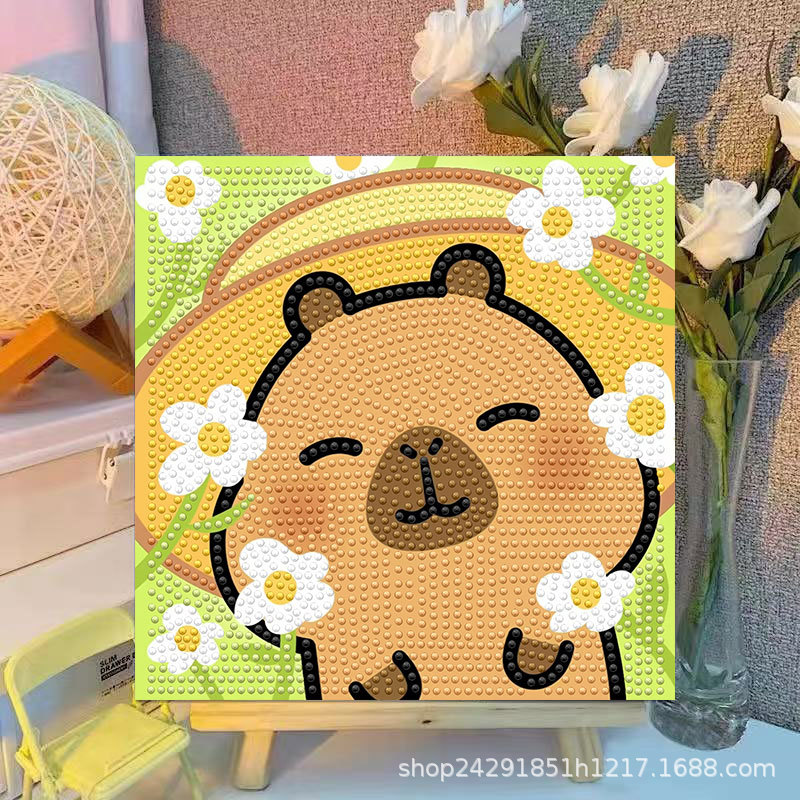 만화 카피바라 크리스탈 다이아몬드 장식 그림 액자 아트 - Embroidery Painting 리뷰 및 가격